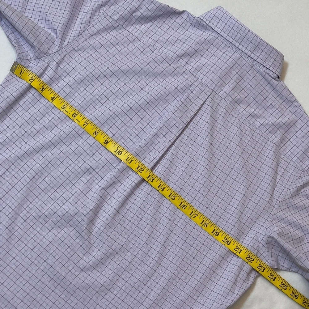 Jos A Bank Traveler Men'sTraditional Fit Lavender Check Shirt Size 16/34 - Picture 14 of 14